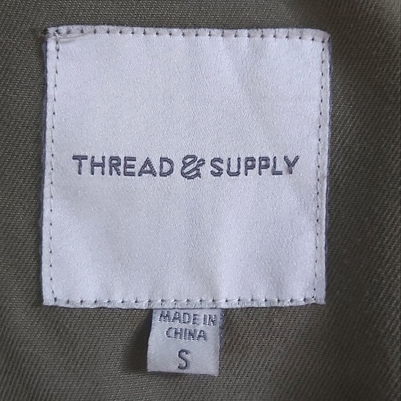 Thread & Supply 100% Lyocell Military Green Cargo Jacket Size Small - Picture 4 of 11